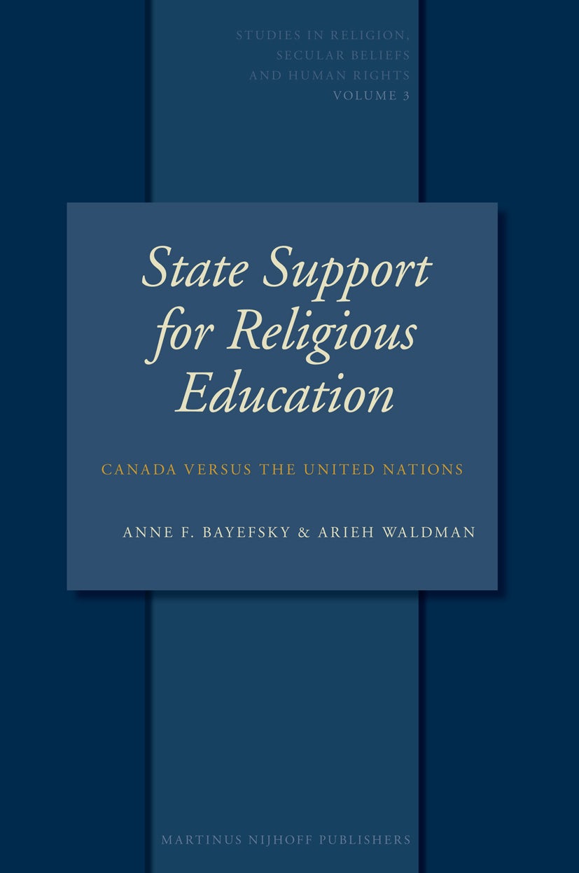 Book cover image for State Support for Religious Education ISBN: 9789004149809