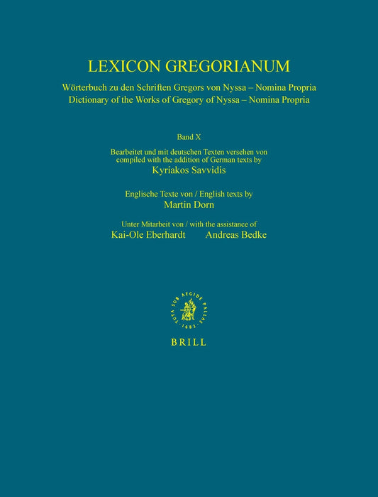Lexicon Gregorianum, Volume 10 Band X - Nomina propria