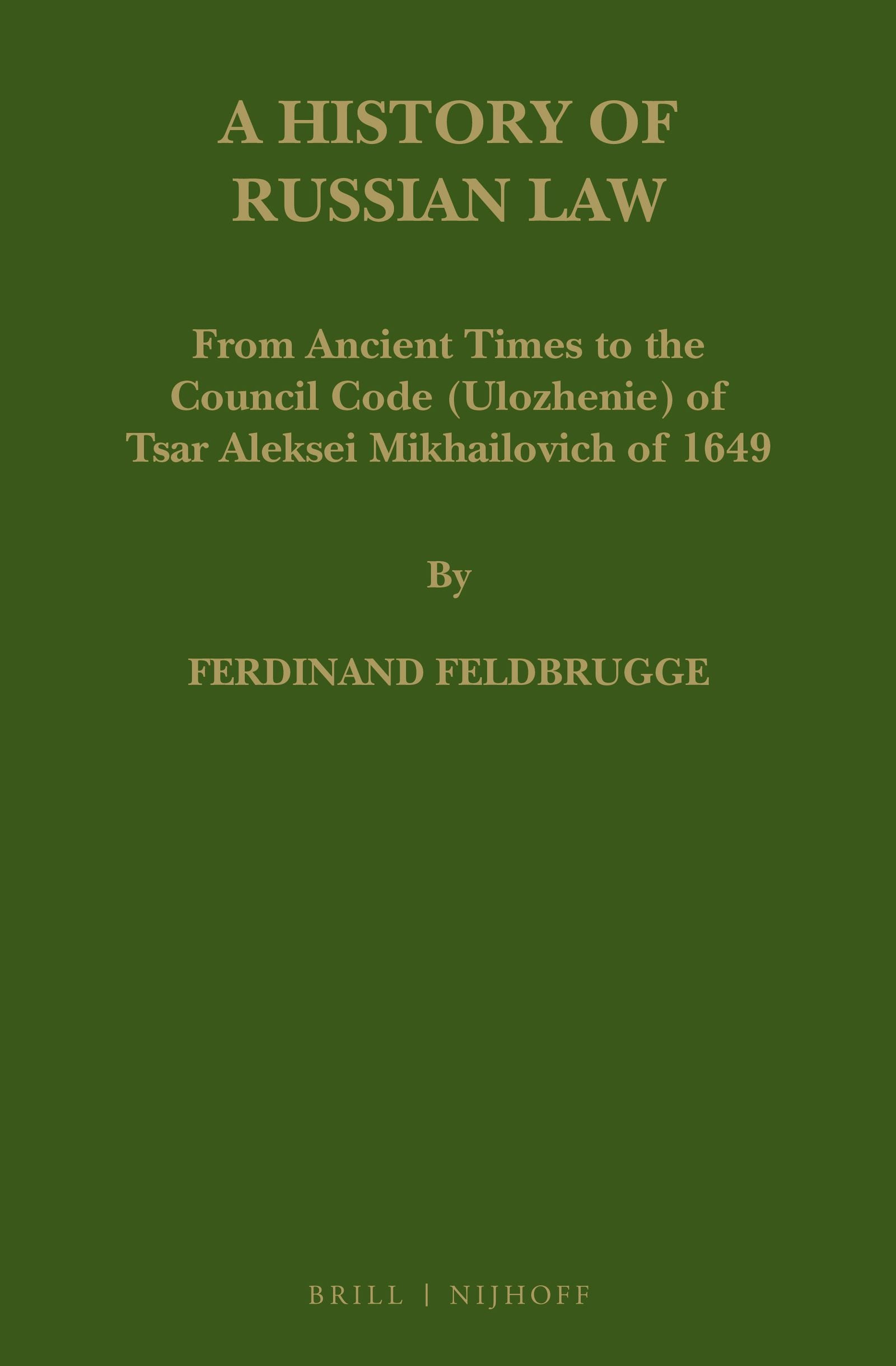 Book cover image for A History of Russian Law ISBN: 9789004346420