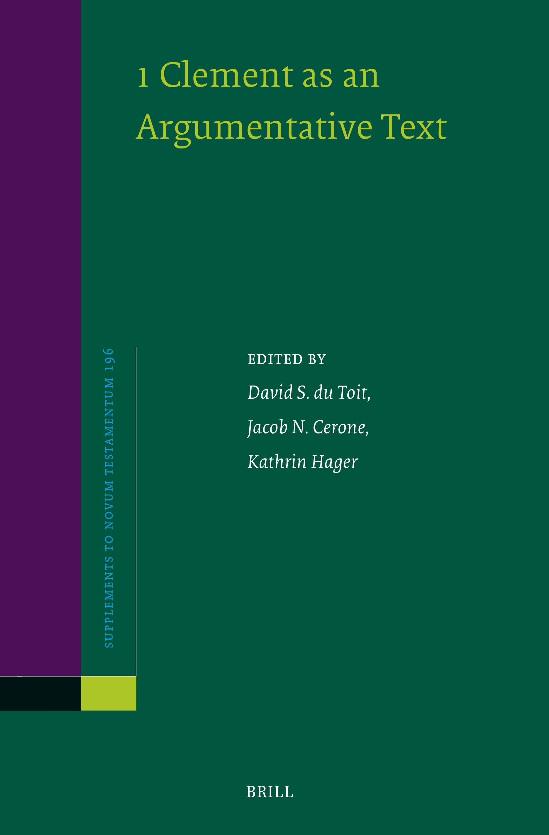 Book cover image for 1 Clement as an Argumentative Text ISBN: 9789004742055
