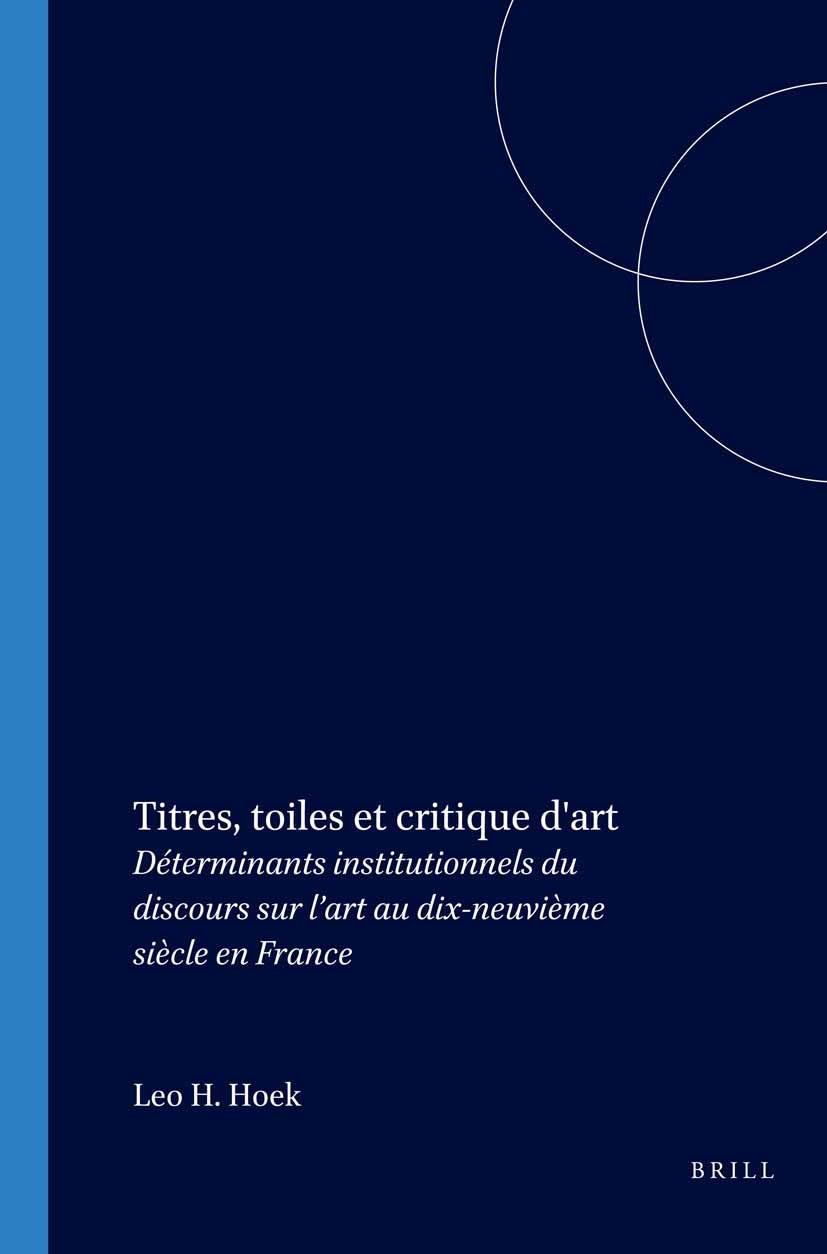 Book cover image for Titres, toiles et critique d'art ISBN: 9789042013865