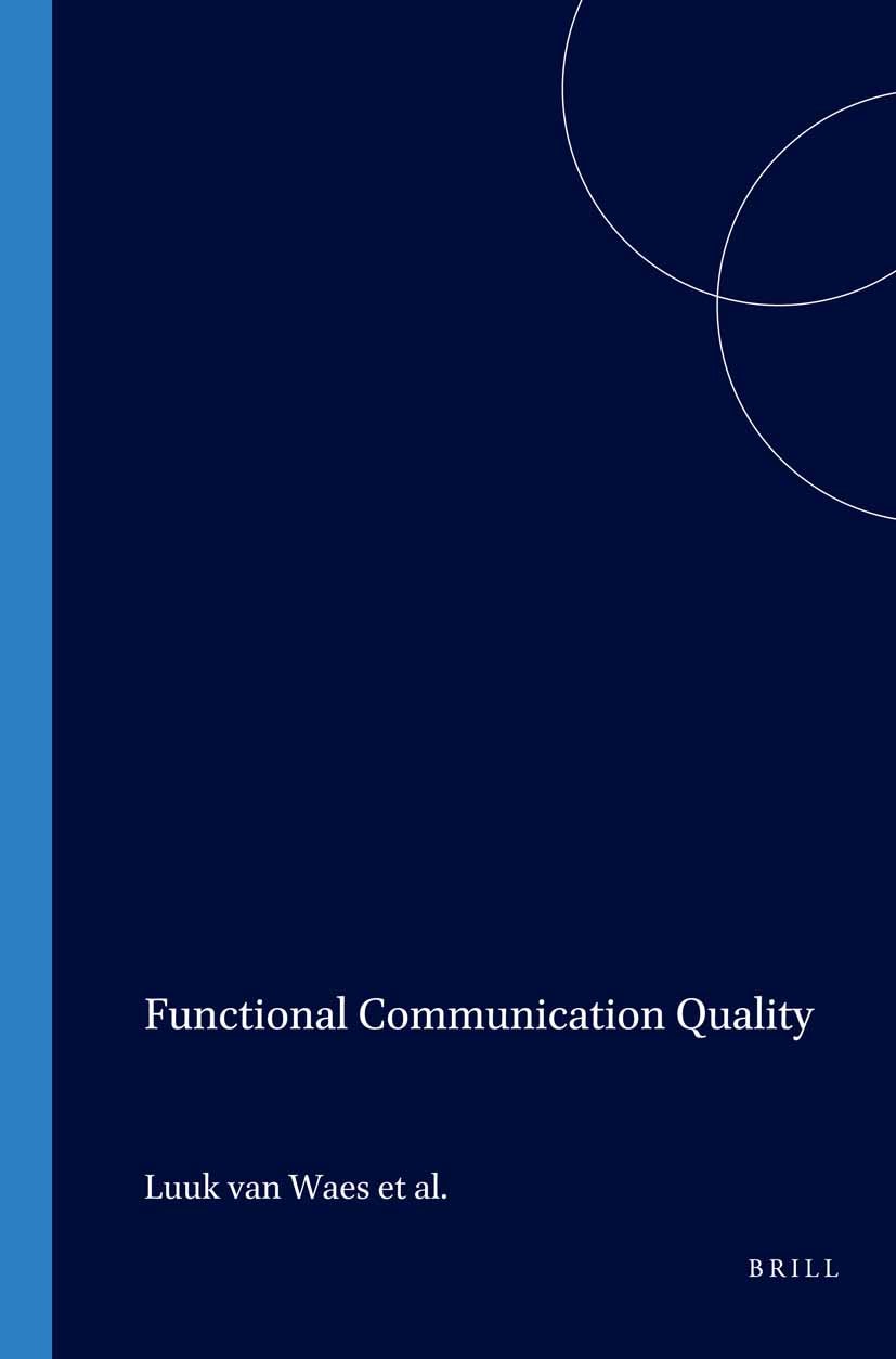Book cover image for Functional Communication Quality ISBN: 9789051837384