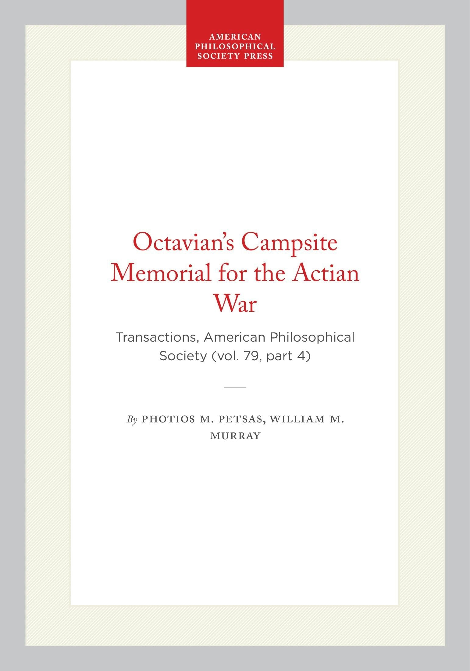 Book cover image for Octavian's Campsite Memorial for the Actian War ISBN: 9798893981469