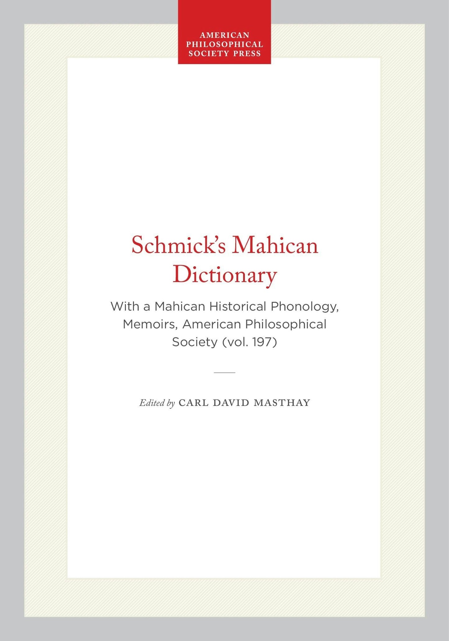 Book cover image for Schmick's Mahican Dictionary ISBN: 9798893982947