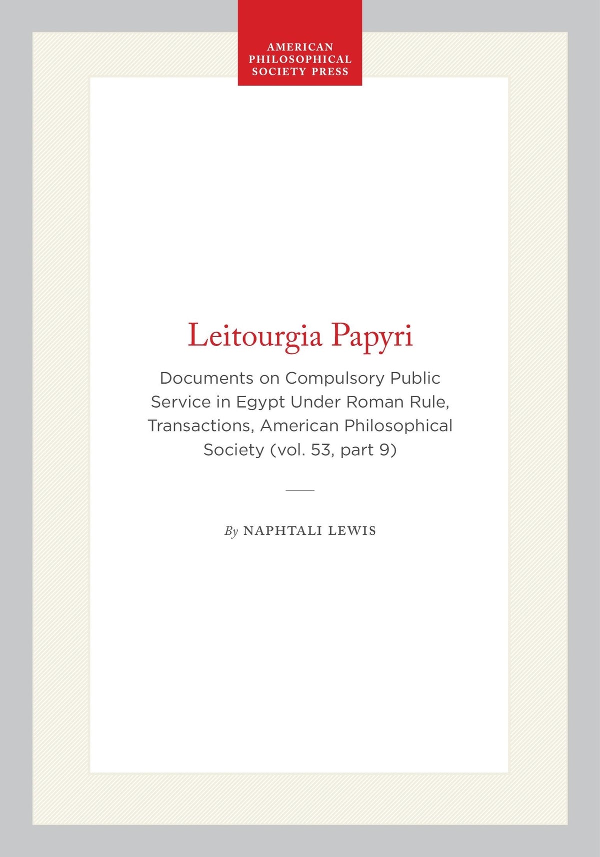 Cover image for Leitourgia Papyri ISBN 9798893983272