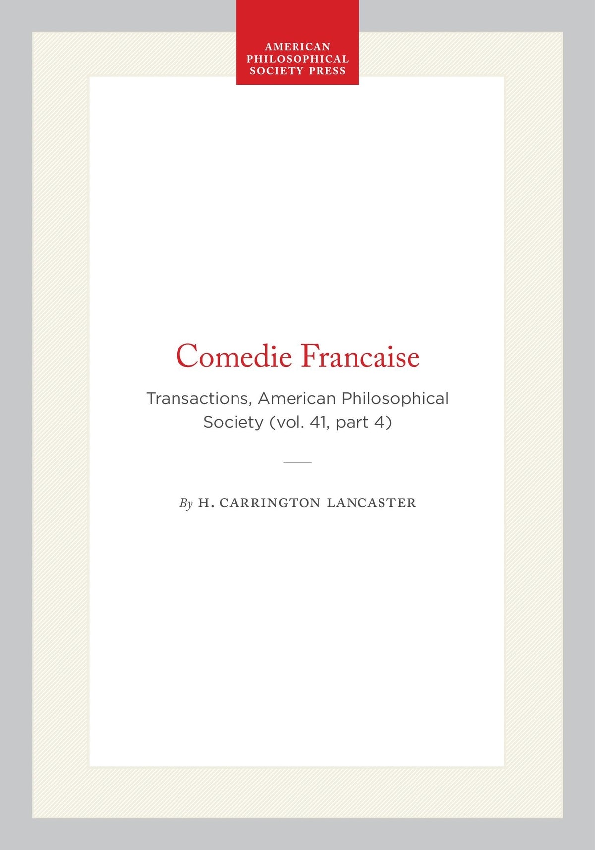Cover image for Comedie Francaise ISBN 9798893983951