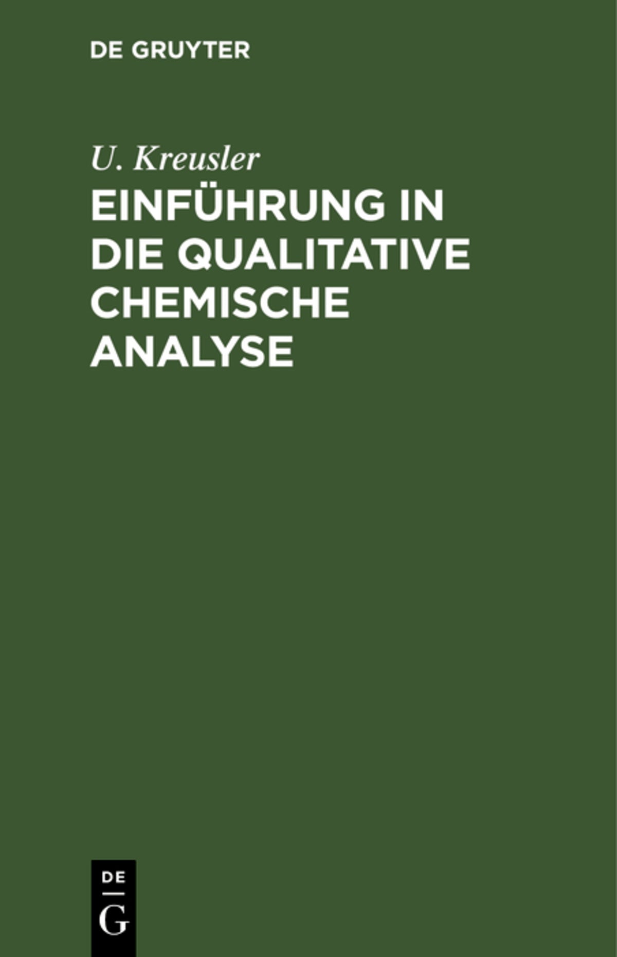 Einführung in die qualitative chemische Analyse