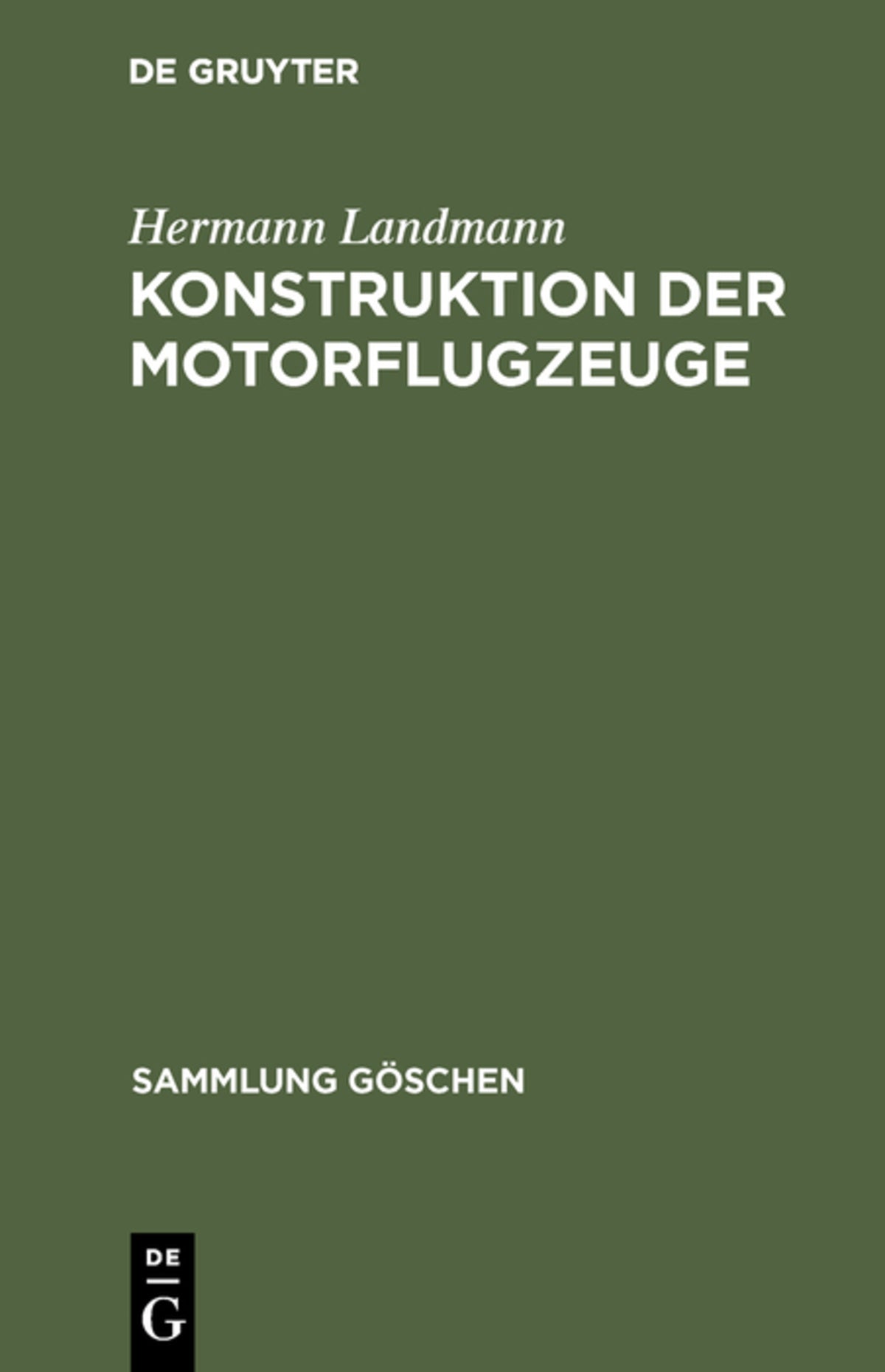 Cover image for Konstruktion der Motorflugzeuge ISBN 9783111290140