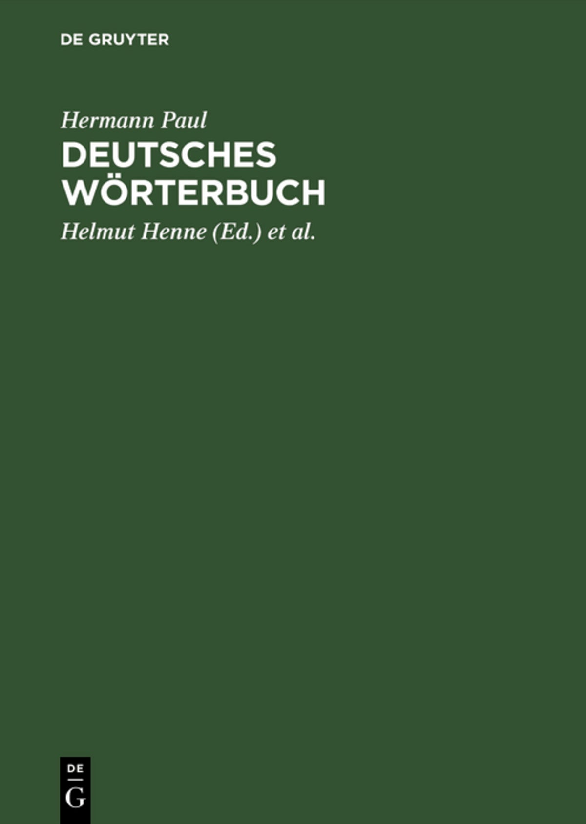 Cover image for Deutsches Wörterbuch ISBN 9783484106796