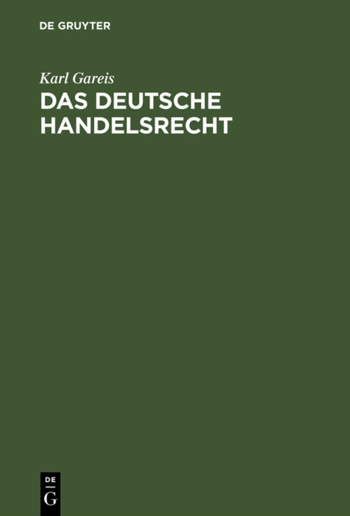 Cover image for Das deutsche Handelsrecht ISBN 9783111276434