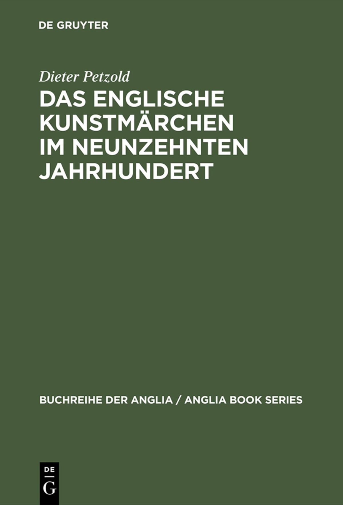 Cover image for Das englische Kunstmärchen im neunzehnten Jahrhundert ISBN 9783484420229