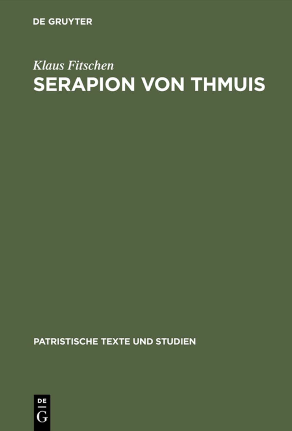 Cover image for Serapion von Thmuis ISBN 9783110128864