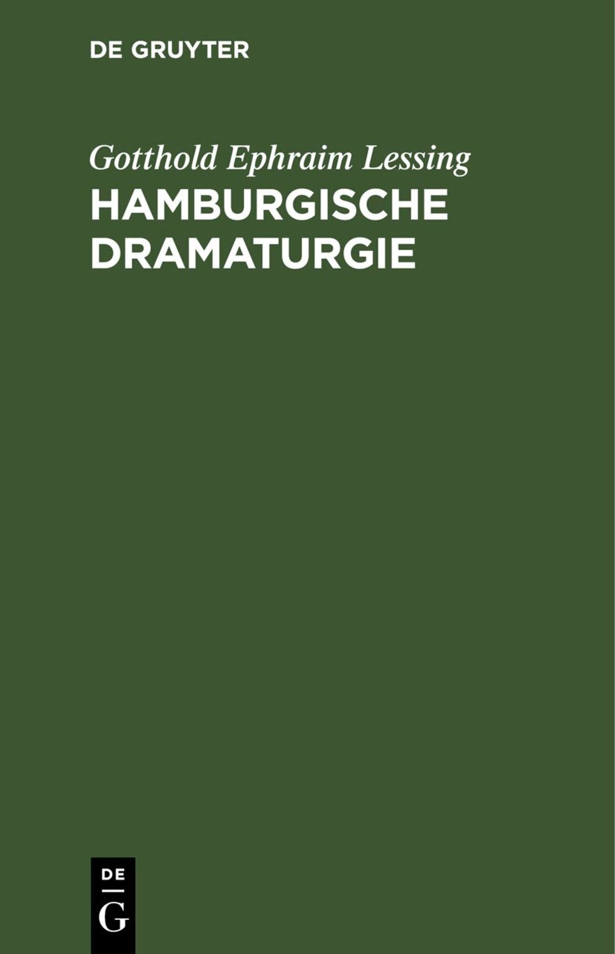 Cover image for Hamburgische Dramaturgie ISBN 9783112673416