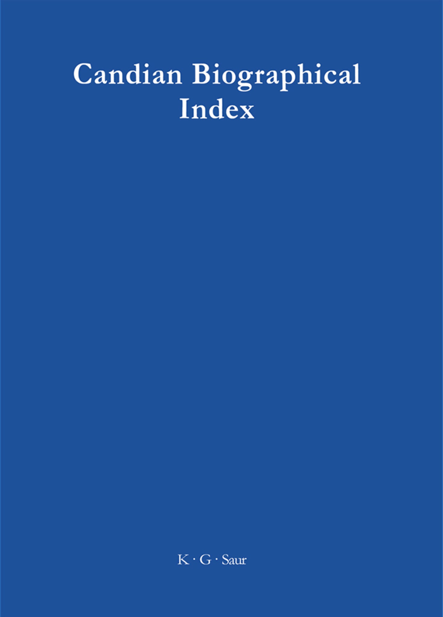 Canadian Biographical Index
