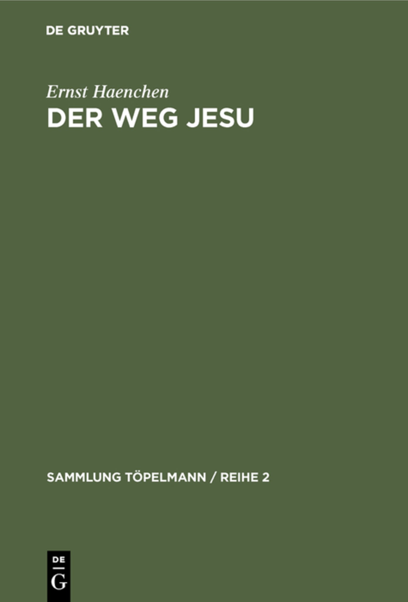 Cover image for Der Weg Jesu ISBN 9783110991505