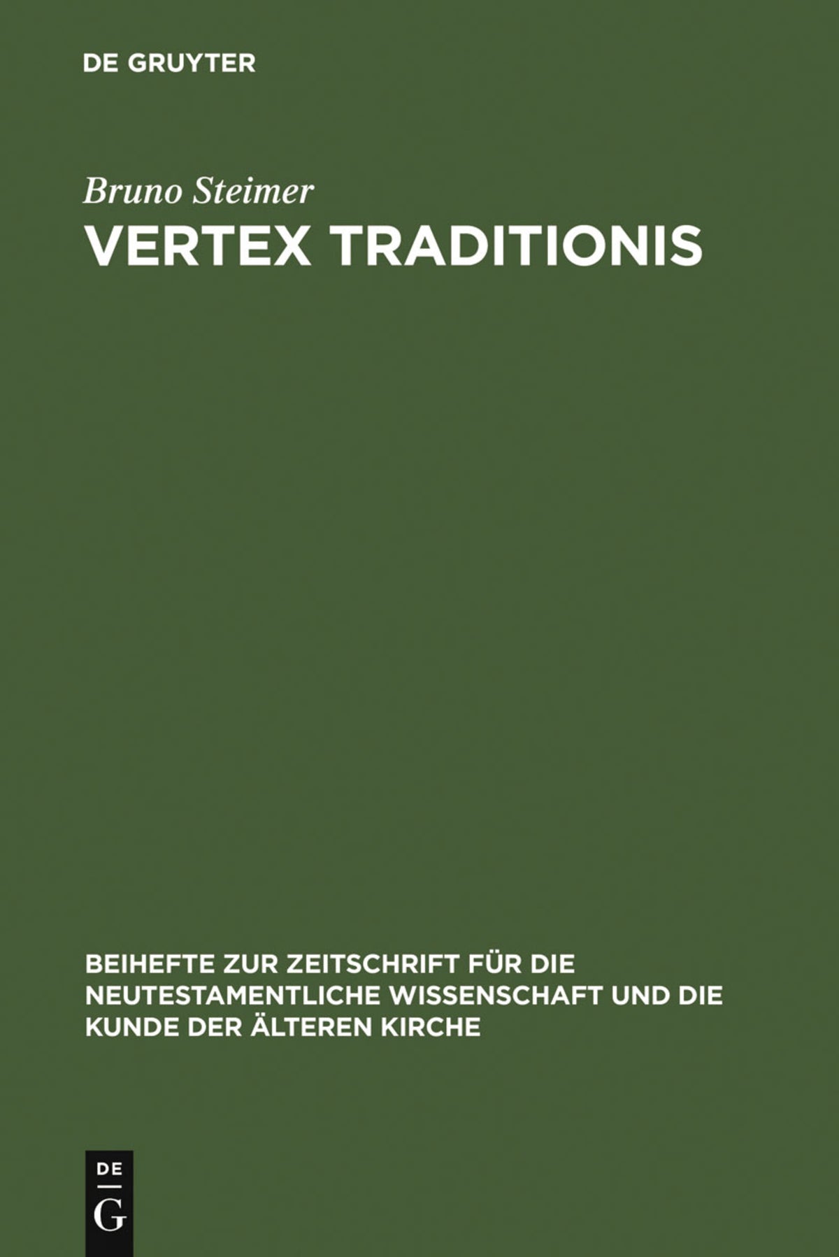 Cover image for Vertex Traditionis ISBN 9783110134605