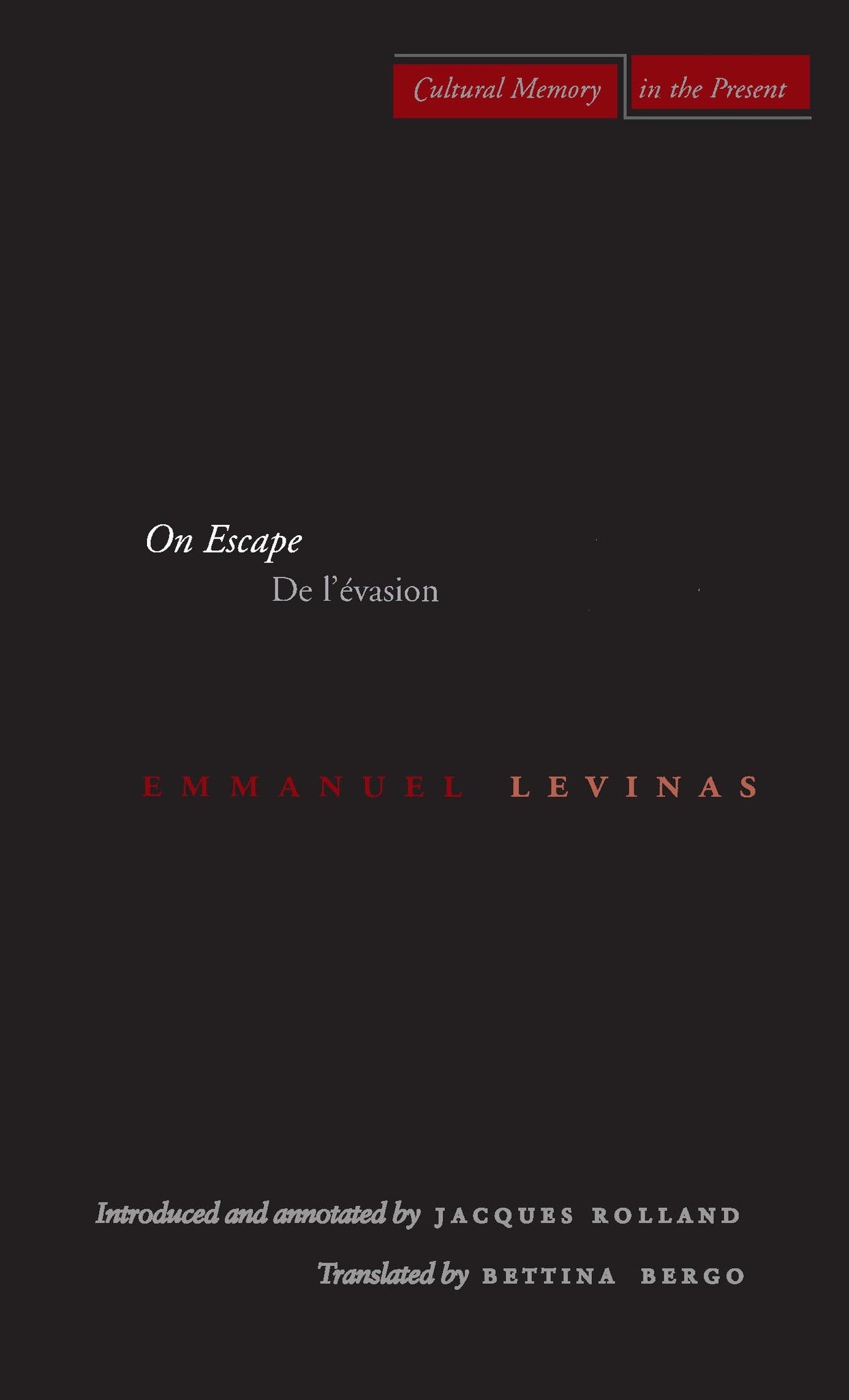 Cover image for On Escape ISBN 9780804741392