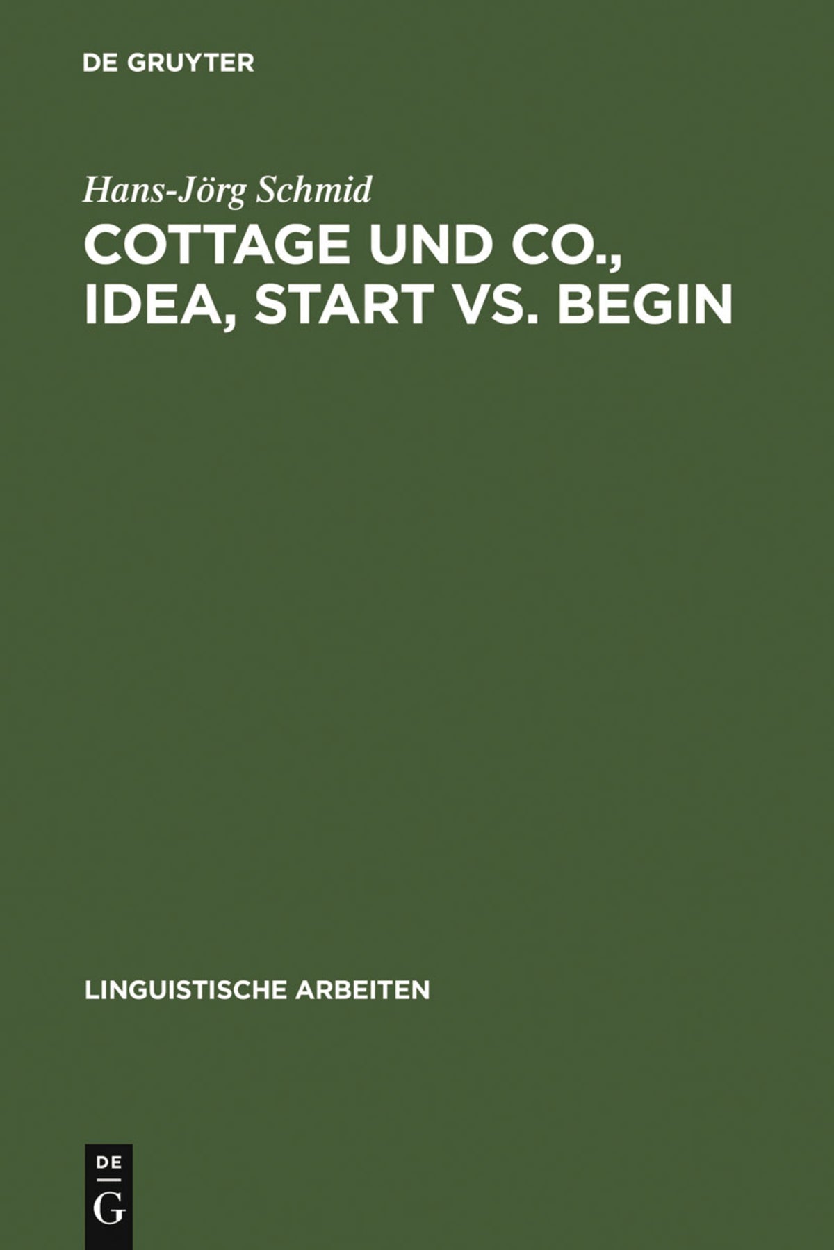Cover image for Cottage und Co., idea, start vs. begin ISBN 9783484302907