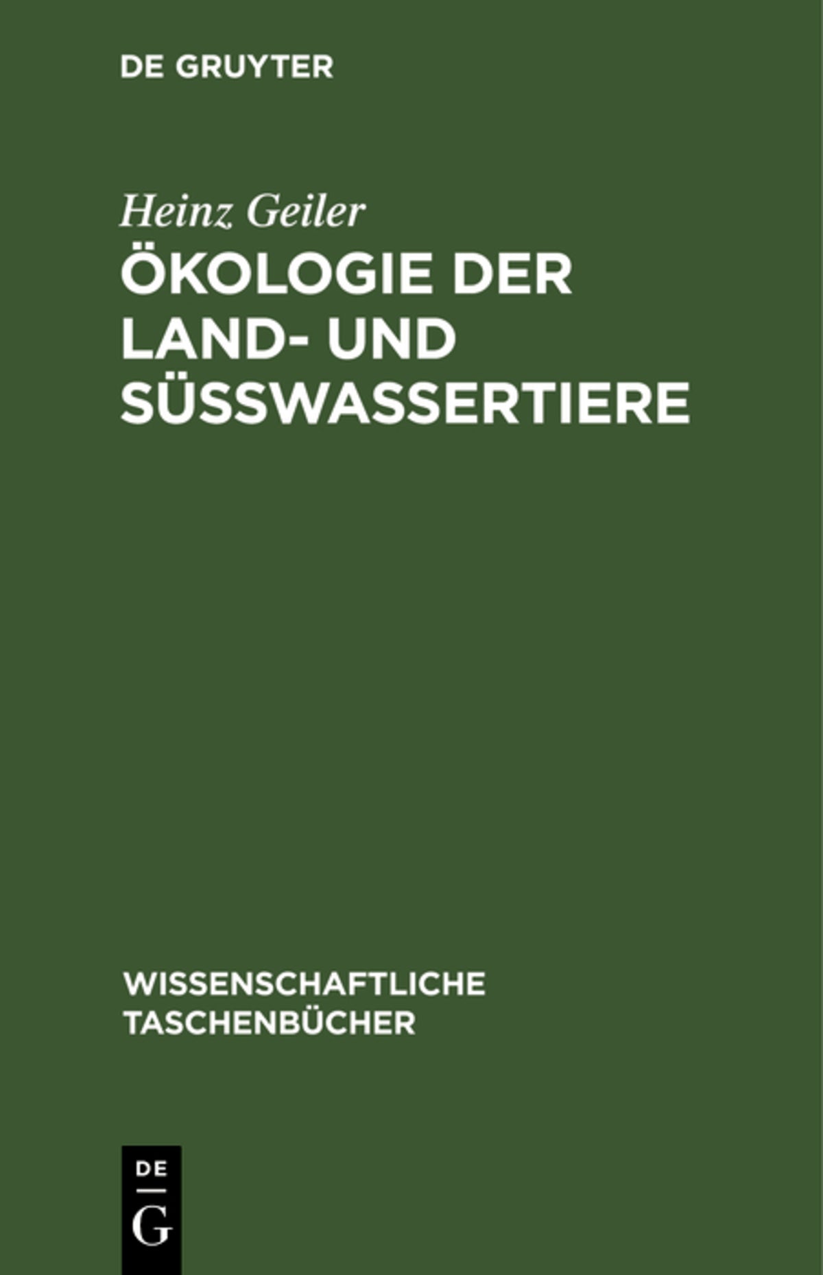 Cover image for Ökologie der Land- und Süßwassertiere ISBN 9783112595497