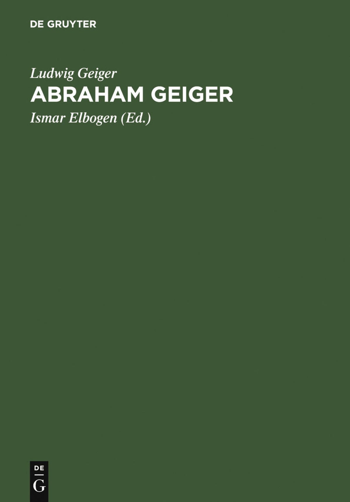 Cover image for Abraham Geiger ISBN 9783111088440