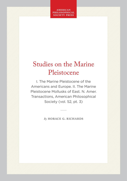 Studies on the Marine Pleistocene