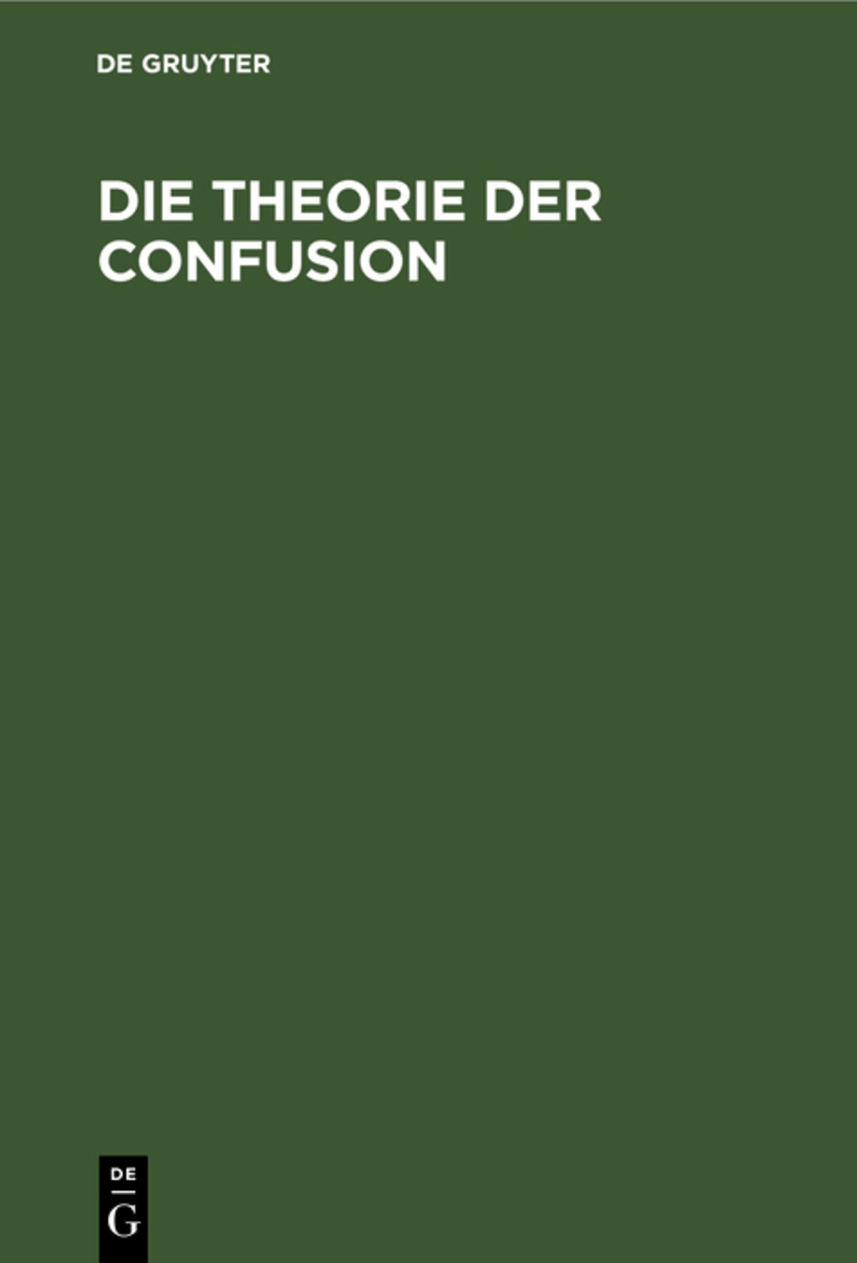 Die Theorie der Confusion