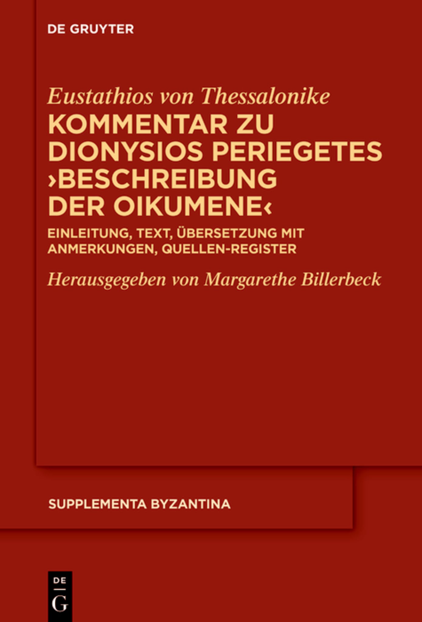 Kommentar zu Dionysios Periegetes ›Beschreibung der Oikumene‹