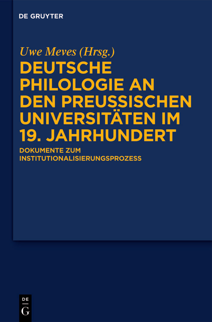 Cover image for Deutsche Philologie an den preußischen Universitäten im 19. Jahrhundert ISBN 9783110179286