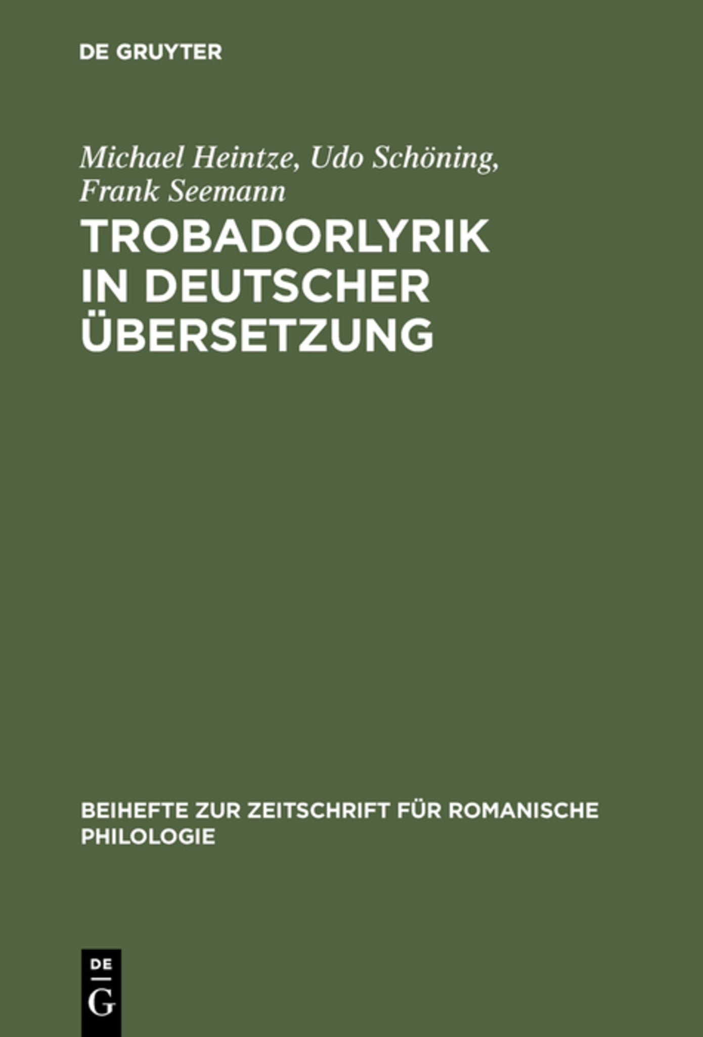 Cover image for Trobadorlyrik in deutscher Übersetzung ISBN 9783484523227