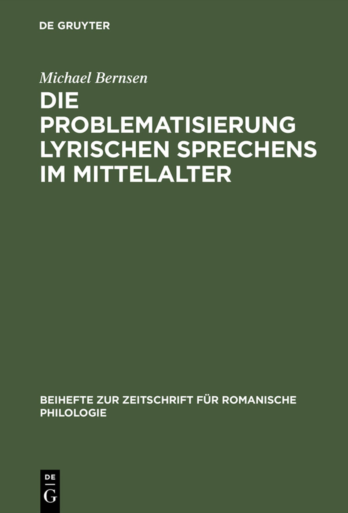 Die Problematisierung lyrischen Sprechens im Mittelalter