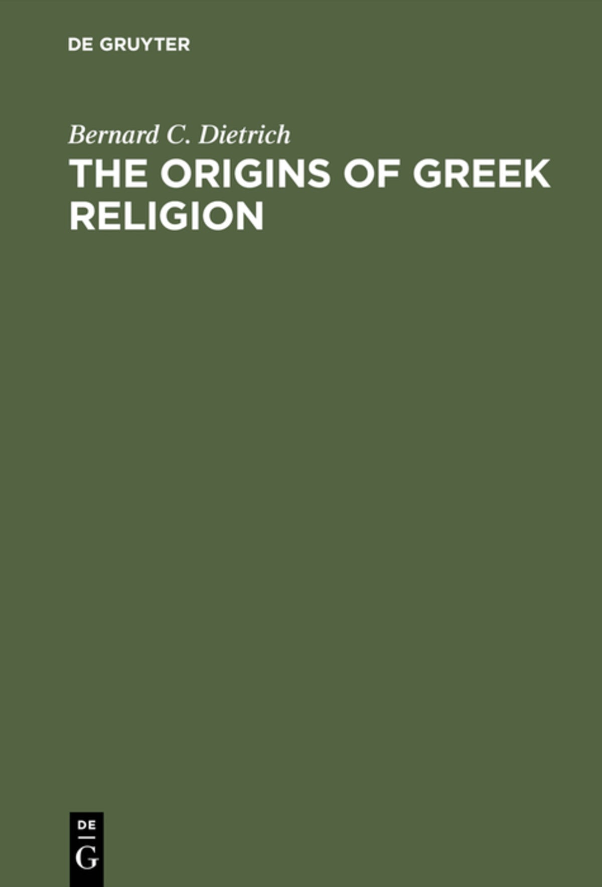 Cover image for The Origins of Greek Religion ISBN 9783110039825