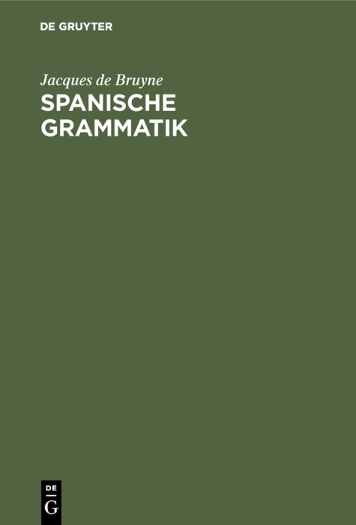 Cover image for Spanische Grammatik ISBN 9783484502963