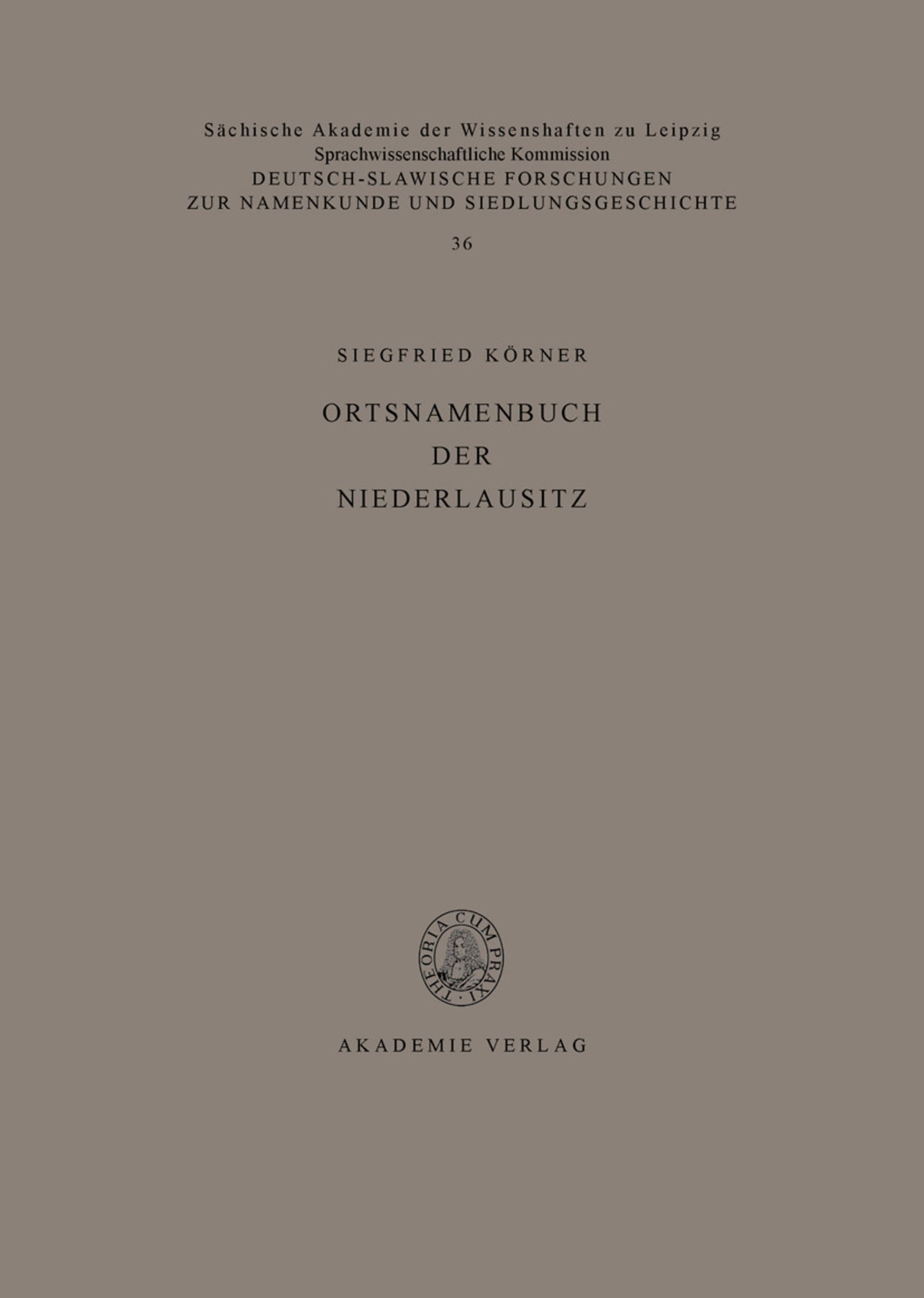 Ortsnamenbuch der Niederlausitz