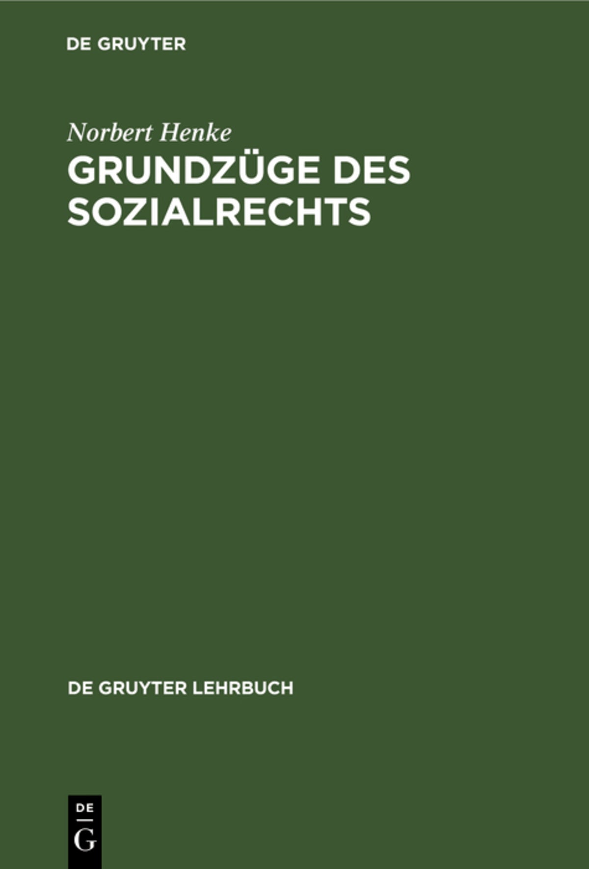 Cover image for Grundzüge des Sozialrechts ISBN 9783110072518