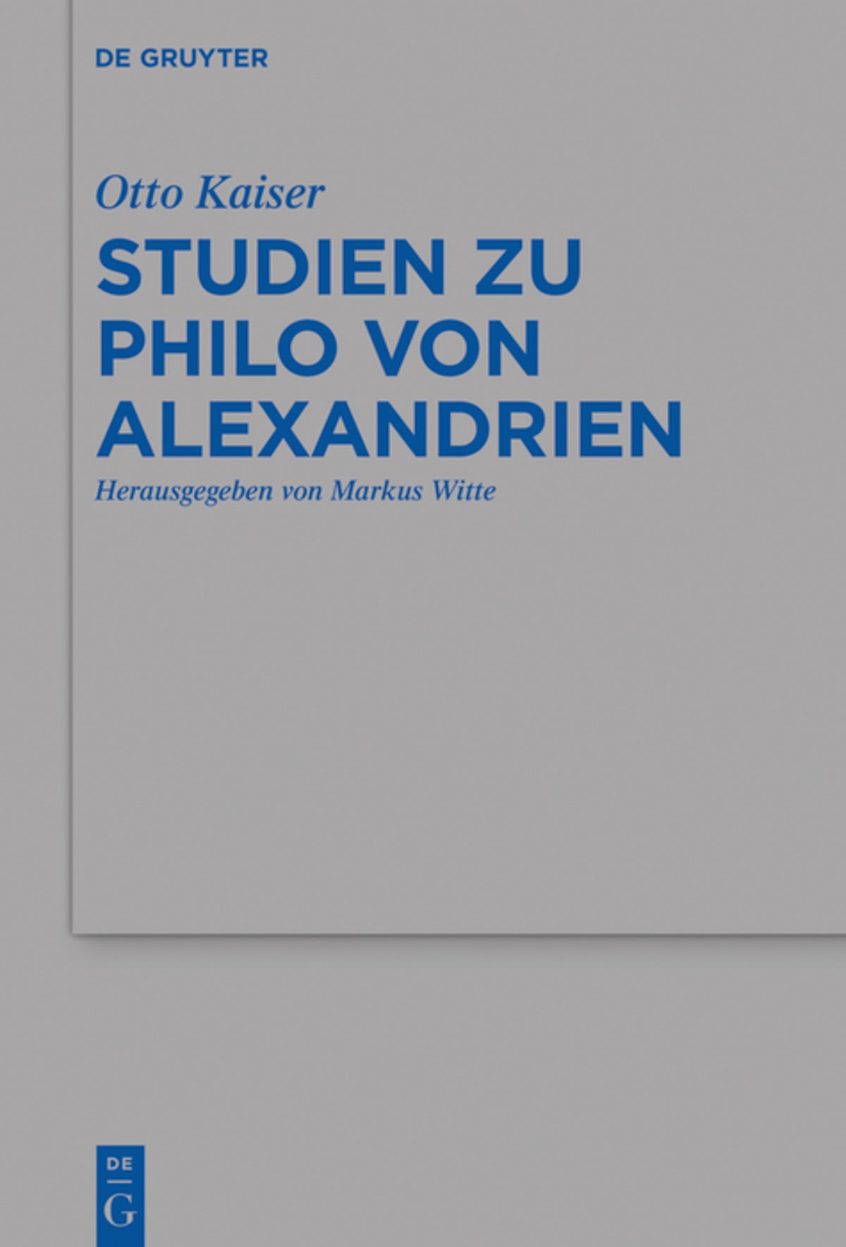 Cover image for Studien zu Philo von Alexandrien ISBN 9783110494570