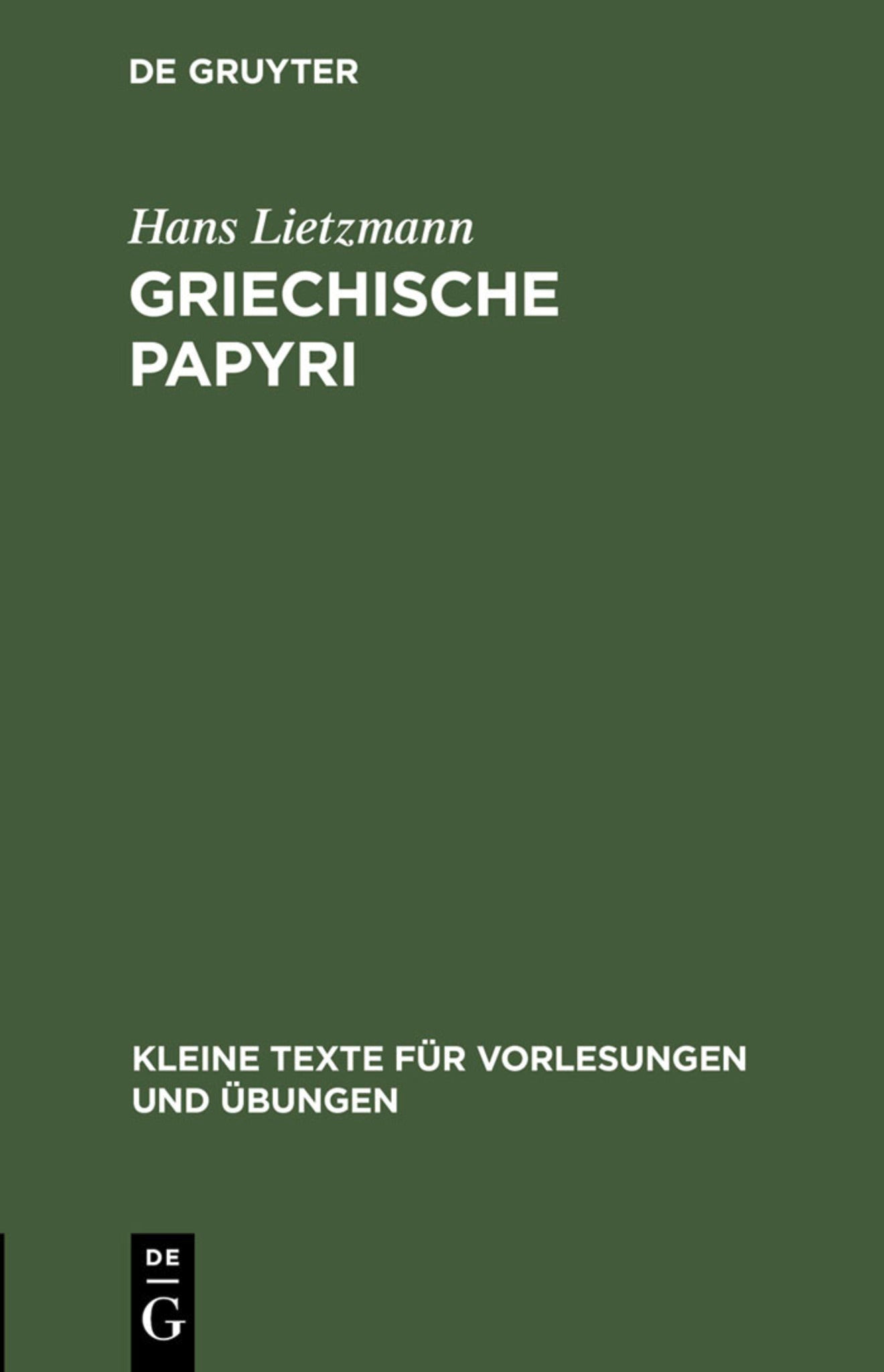 Cover image for Griechische Papyri ISBN 9783110997002