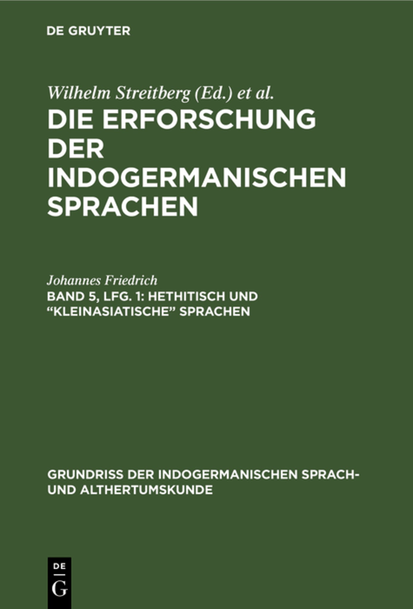 Hethitisch und “kleinasiatische” Sprachen