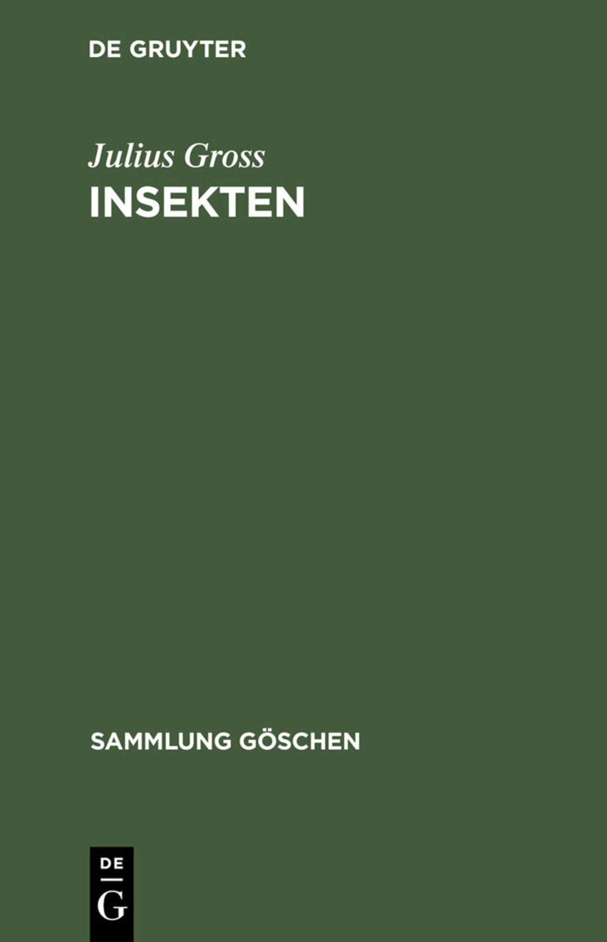 Cover image for Insekten ISBN 9783111003344
