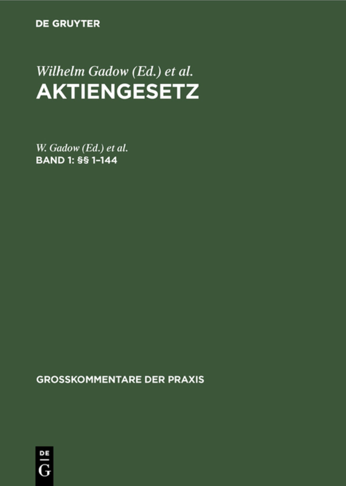 Cover image for §§ 1–144 ISBN 9783111099415