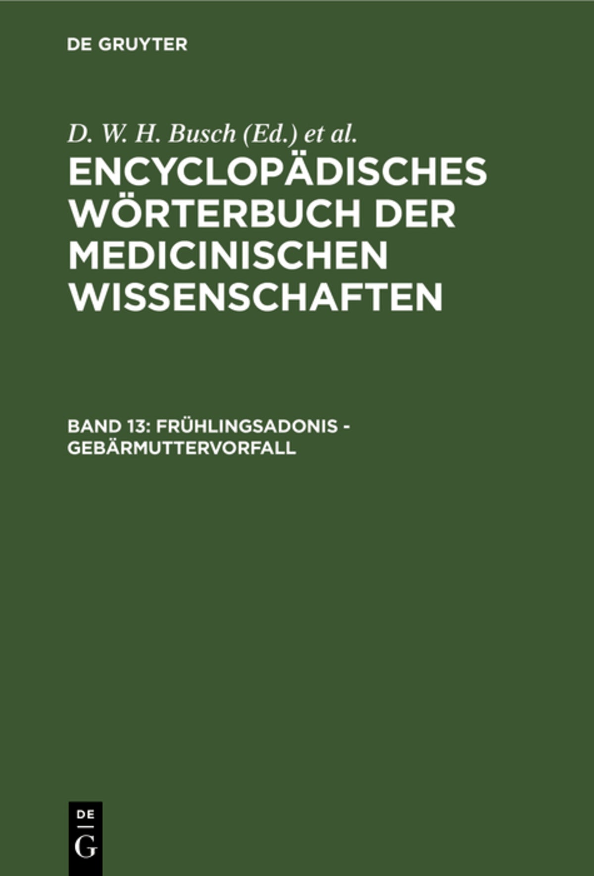 Cover image for Frühlingsadonis - Gebärmuttervorfall ISBN 9783111039176