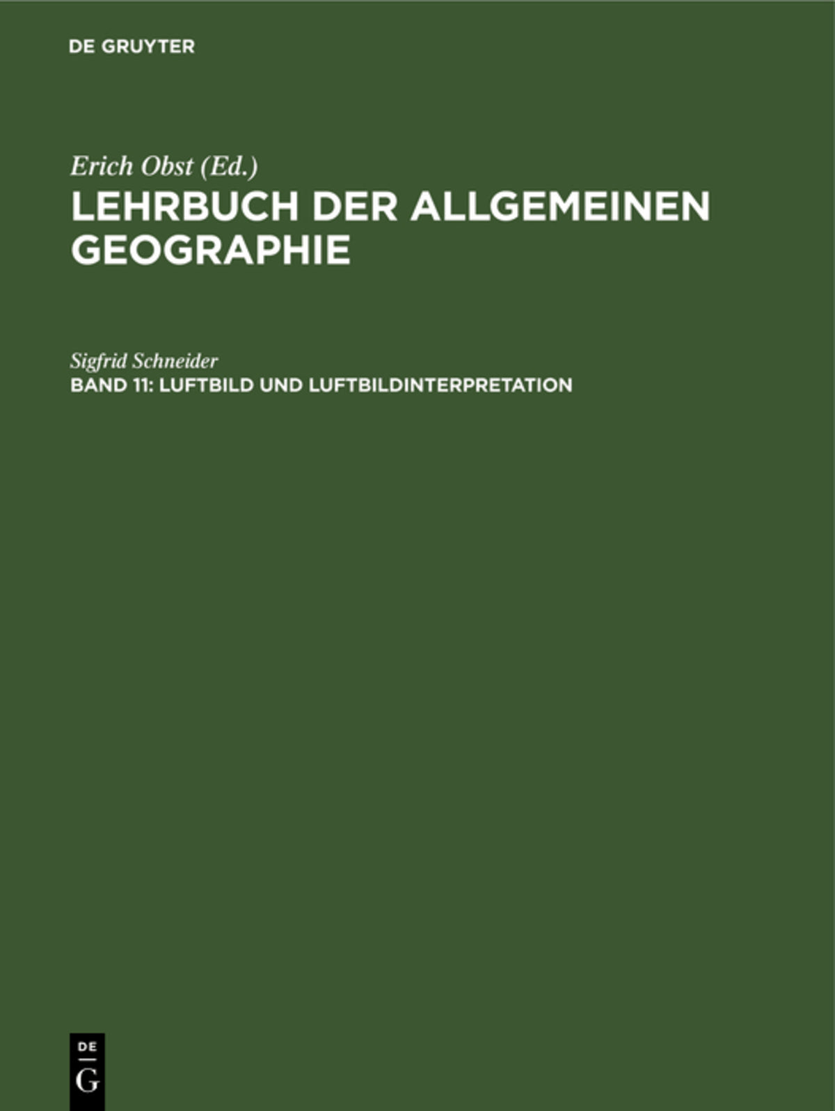 Cover image for Luftbild und Luftbildinterpretation ISBN 9783110021233