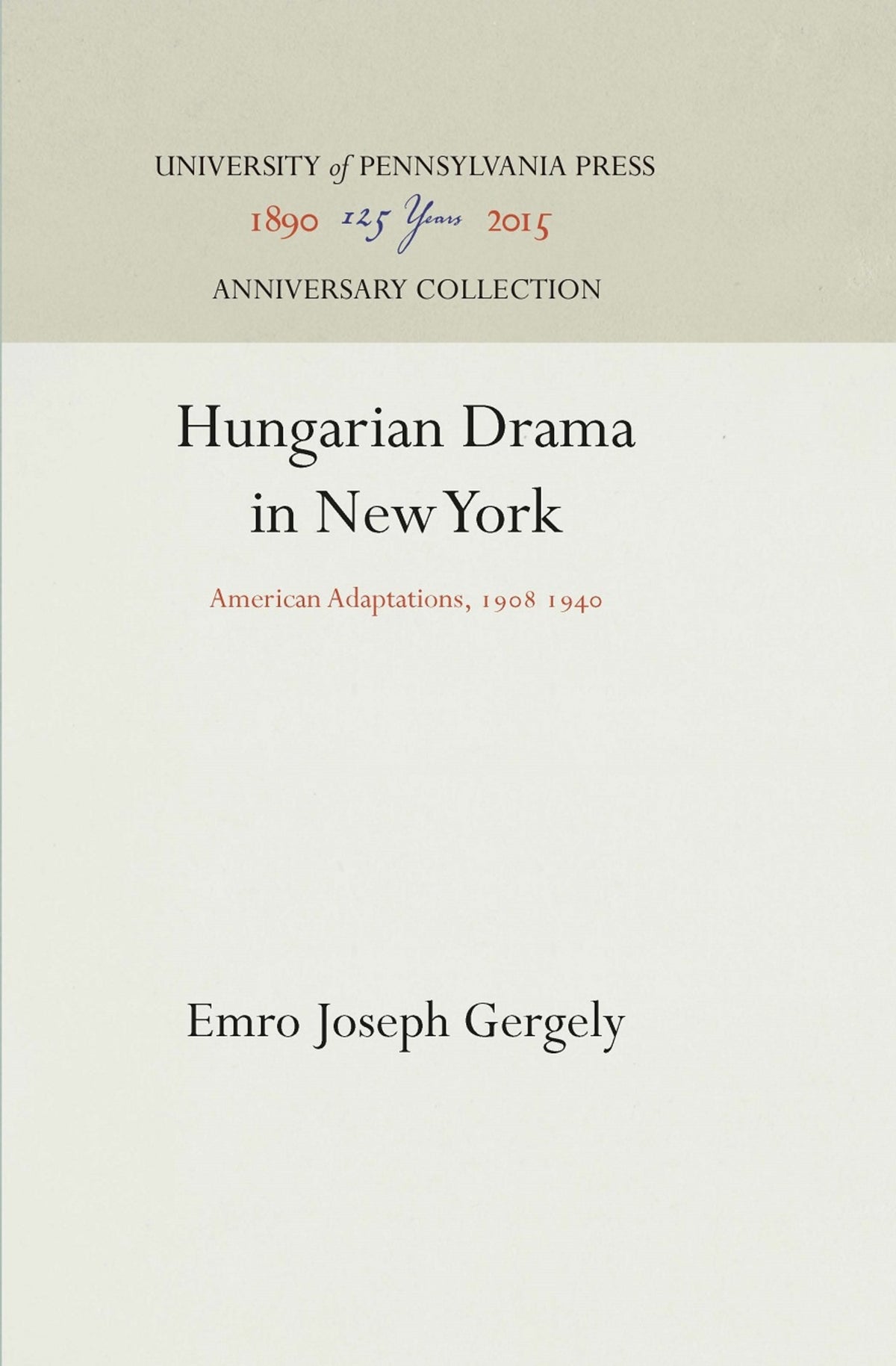Cover image for Hungarian Drama in New York ISBN 9781512811773
