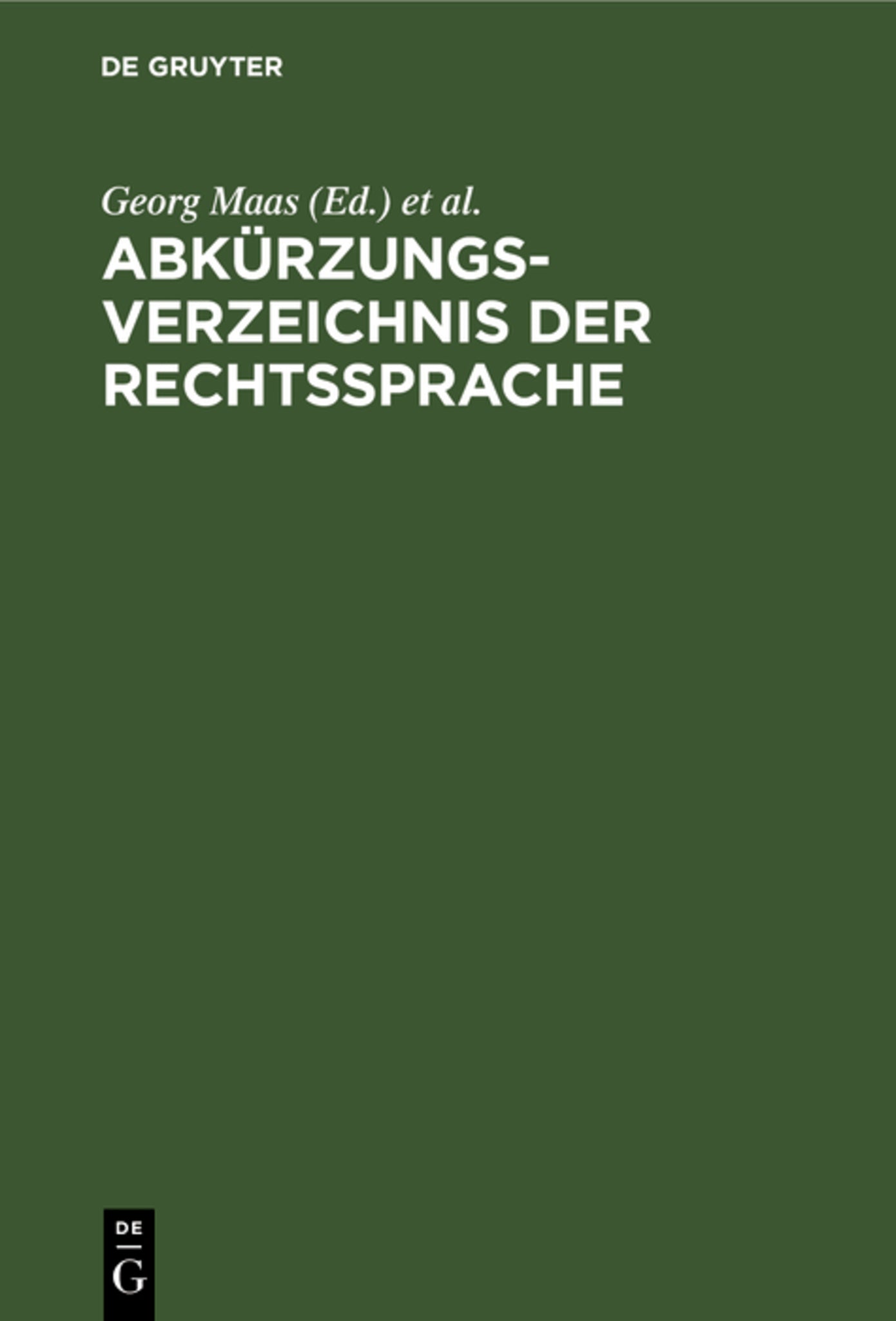 Abkürzungsverzeichnis der Rechtssprache