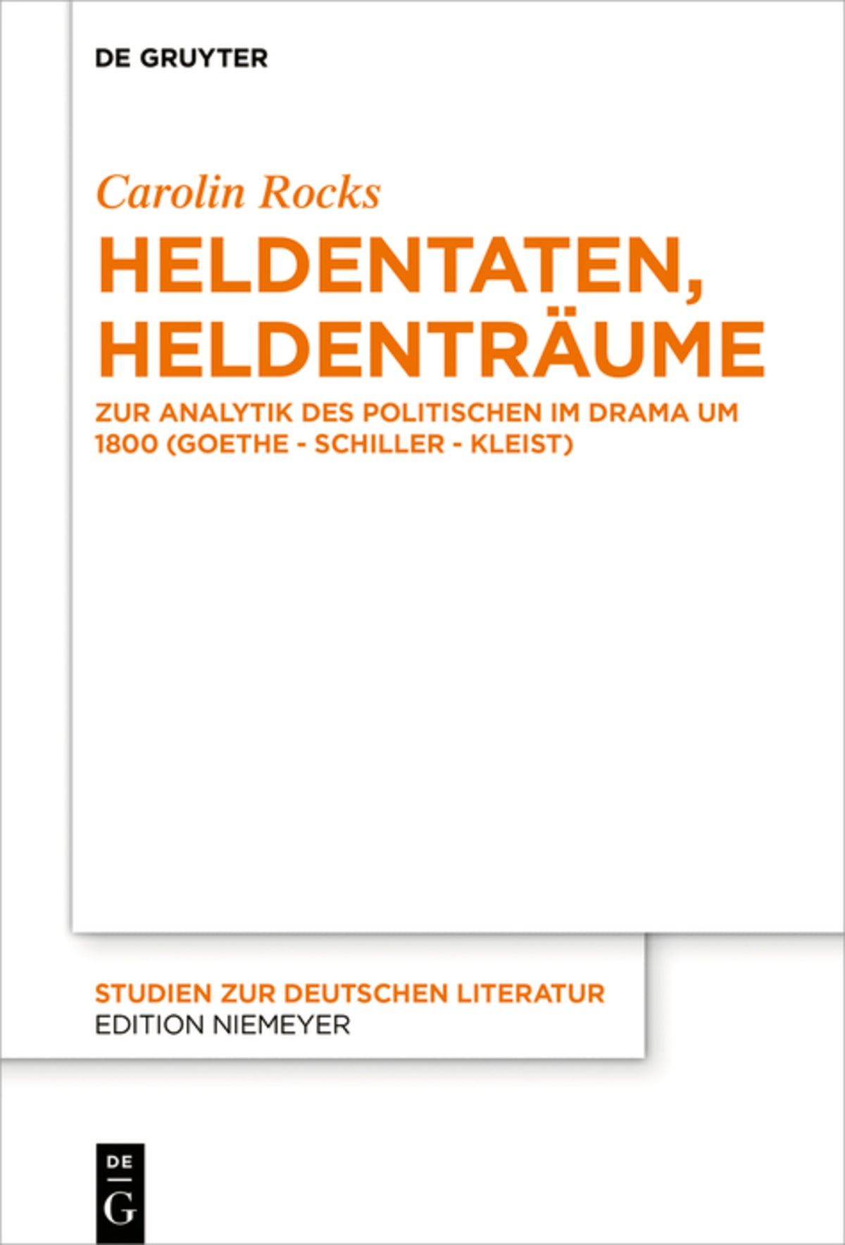 Cover image for Heldentaten, Heldenträume ISBN 9783110653854