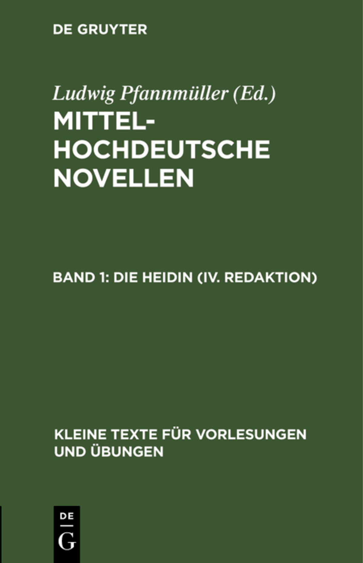Cover image for Die Heidin (IV. Redaktion) ISBN 9783110999518