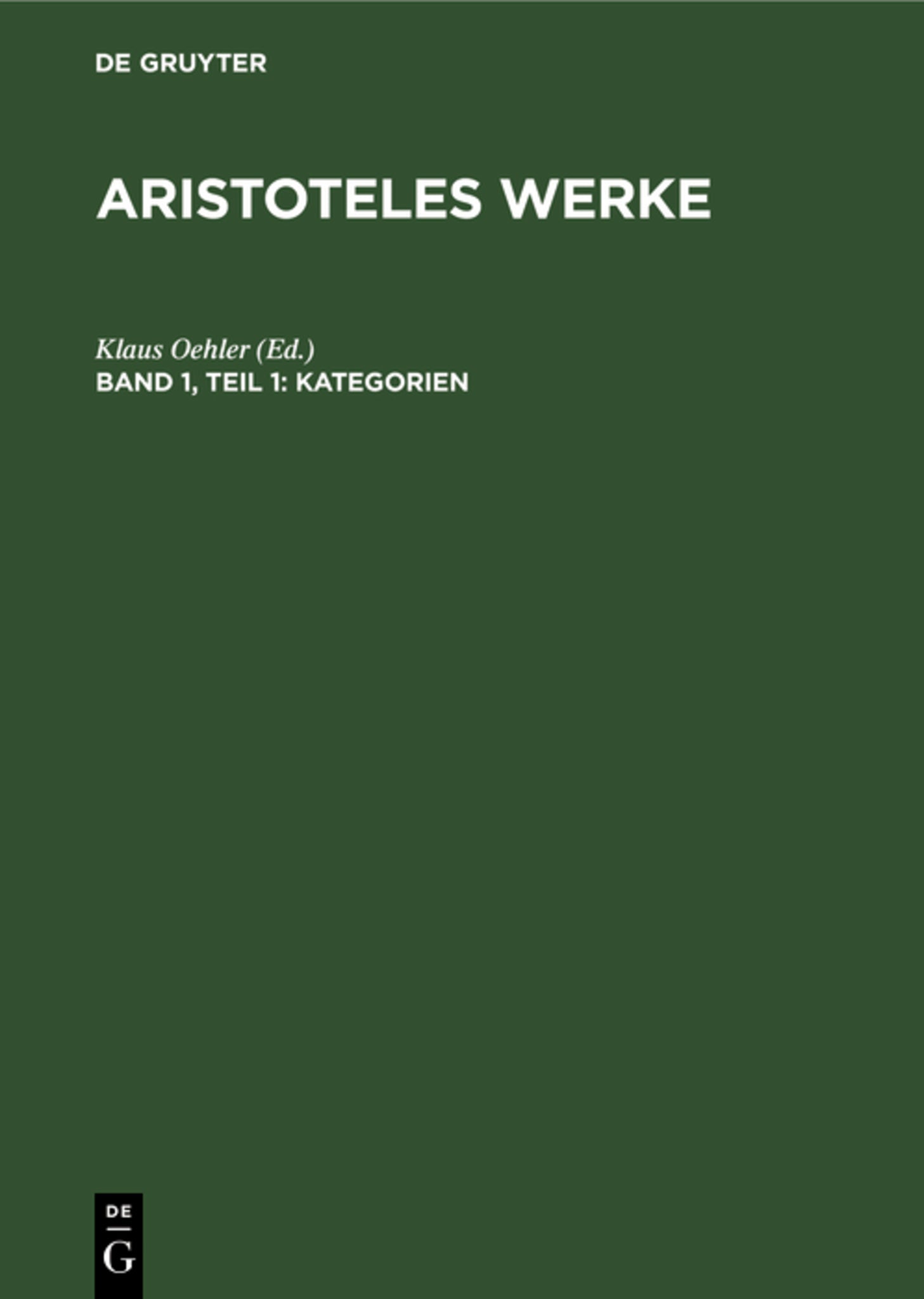 Cover image for Kategorien ISBN 9783112529751