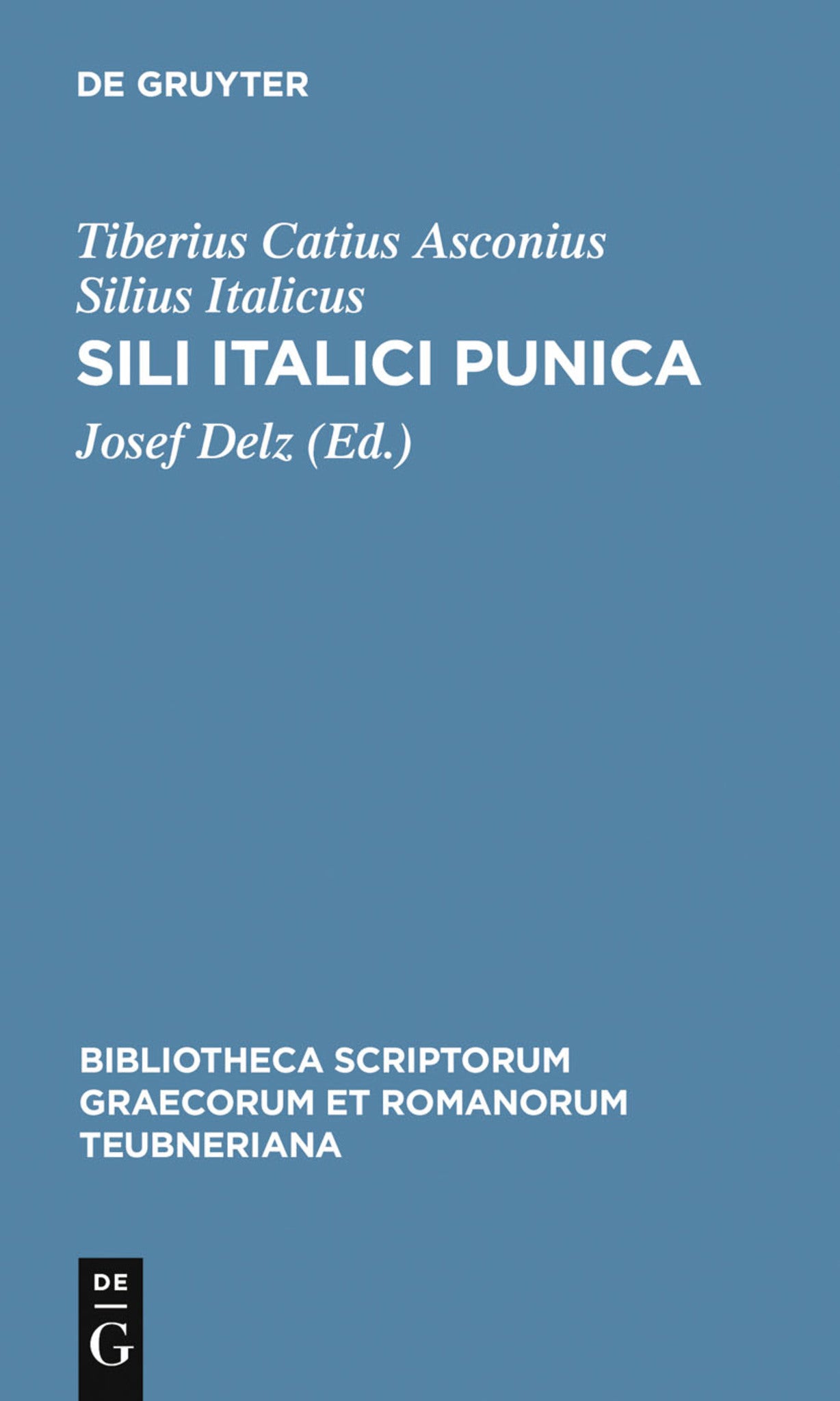 Cover image for Sili Italici Punica ISBN 9783598718045