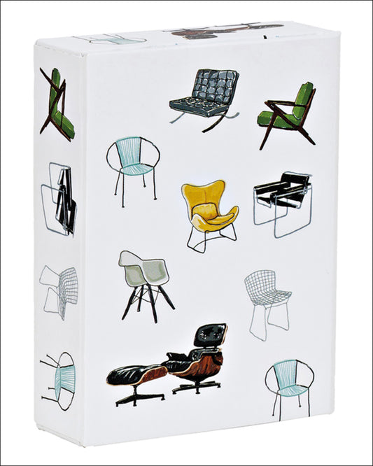 teNeues - Playing Cards: Mid-Century Modern Chairs, 54 Cards, Embossed Full Color, Magnet Closure Box