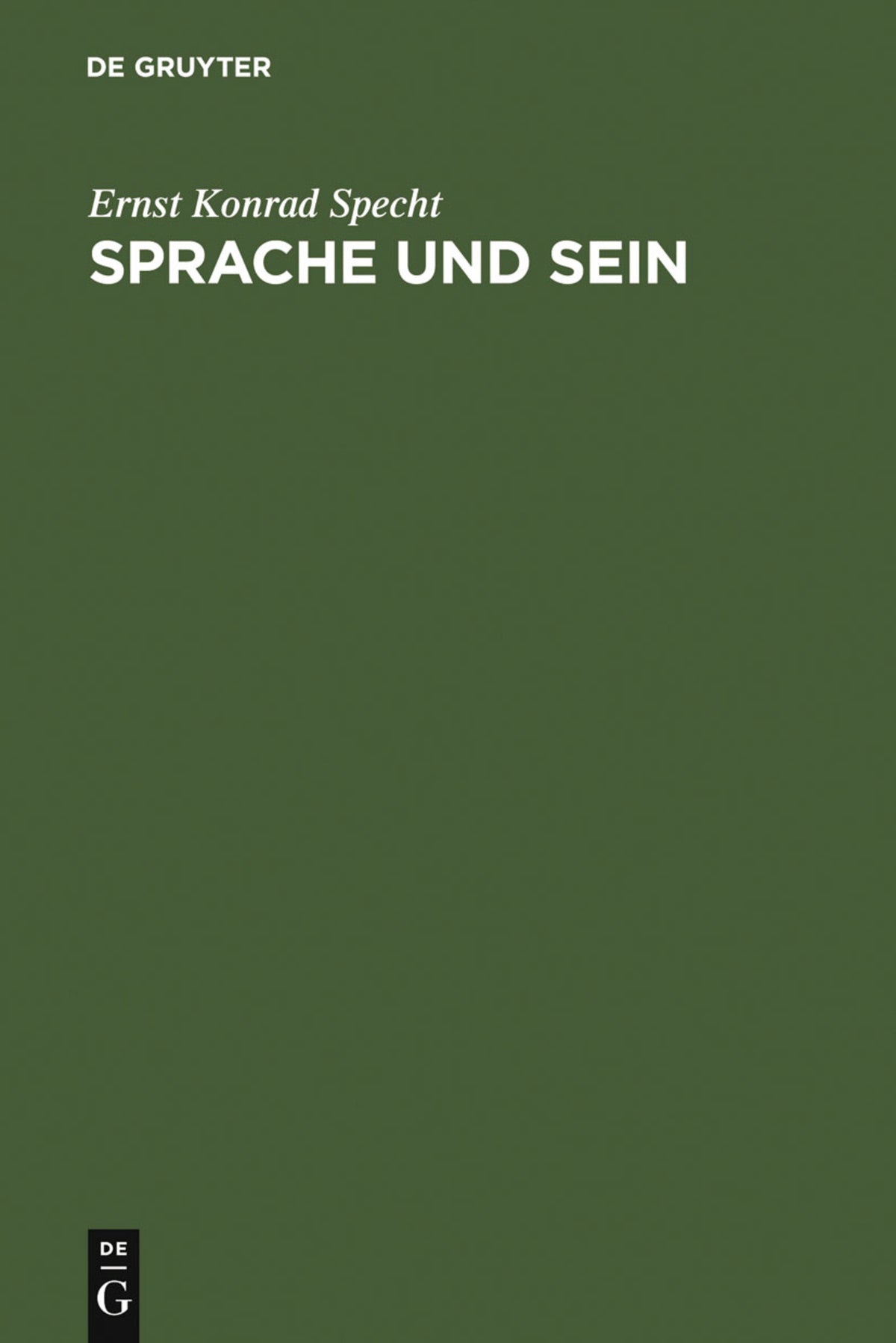 Cover image for Sprache und Sein ISBN 9783110051537