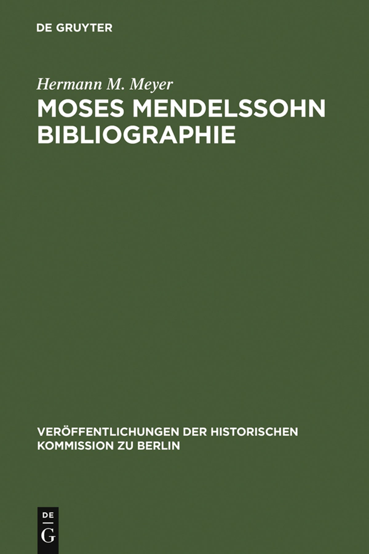 Moses Mendelssohn Bibliographie
